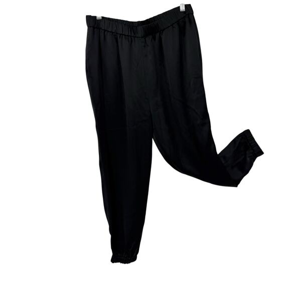FRAME Black Satin Pull-On Jogger Pants Womens Medium Business Casual Party - Picture 1 of 8